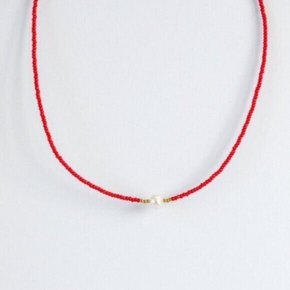 You Pick Color beaded Necklace freshwater Pearl Choker Perfect Summer Necklace - Picture 9 of 13